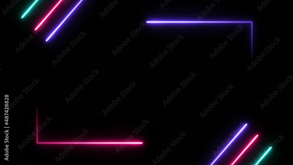 Unique animated red-blue neon frame template,animated multi-colored diagonal ornament.Alpha channel,4K.Loop. Unique animated red-blue neon frame template,animated multi-colored diagonal ornament.Alpha channel,4K.Loop.
