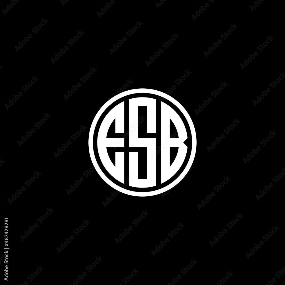letter ESB logo design vector template isolated on black background letter ESB logo design vector template isolated on black background