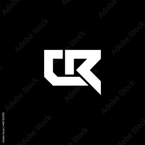 Letter CR logo design. Creative letter CR typographic minimal logo. vector letter logo illustration isolated on black background