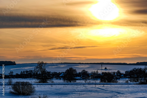 Winter russian landscape at sunset © Dmitry Vereshchagin