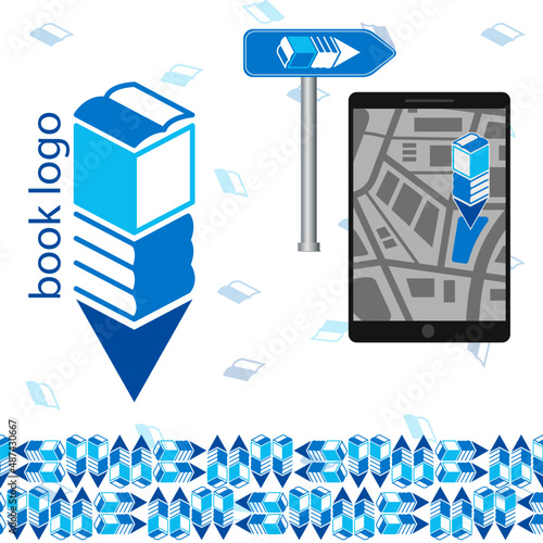 logo library book blue 2d