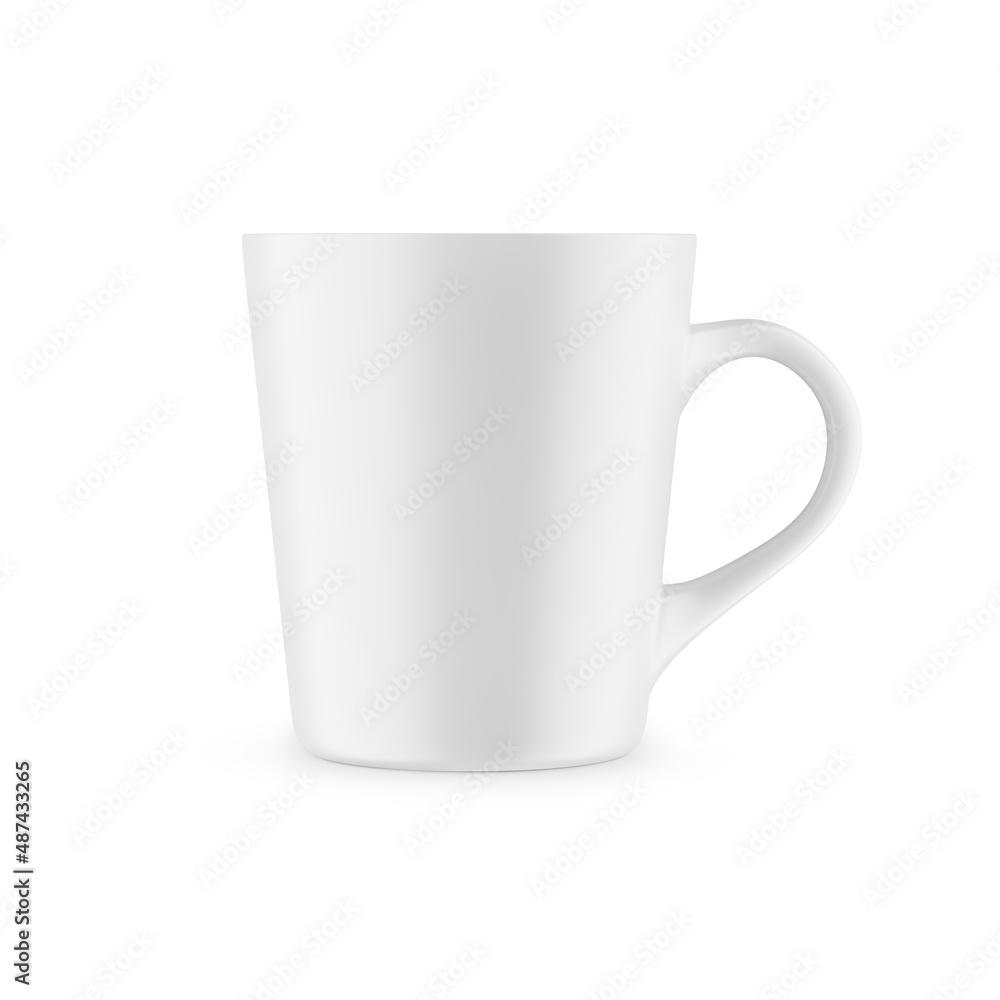 Matte mug for drinks. White blank realistic isolated cup. 3d rendering Matte mug for drinks. White blank realistic isolated cup. 3d rendering