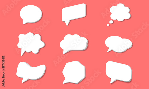 3d speech bubble chat icon collection Vector set communication chat bubbles in paper style