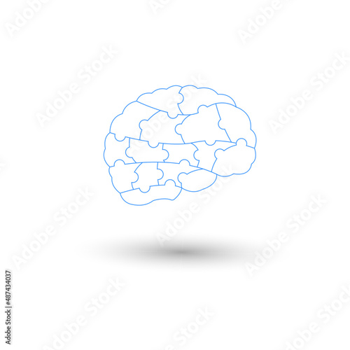 human brain puzzle vector design. brain health concept.