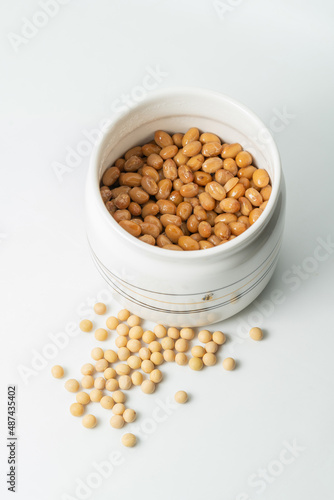Fresh natto on monochrome background