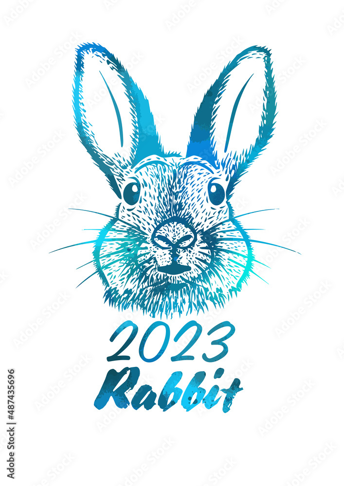 Year of the rabbit 2023. Happy New Year. Vector illustration Year of the rabbit 2023. Happy New Year. Vector illustration