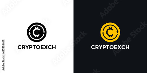 Modern cryptocurrency exchange logo with letter c for cryptocurrency logo