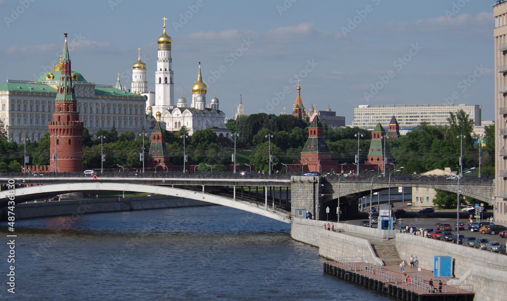 View of the Moscow Kremlin on a sunny summer day