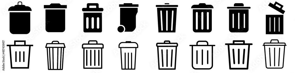 Vector icon trash can. garbage illustration sign collection. waste logo. Vector icon trash can. garbage illustration sign collection. waste logo.