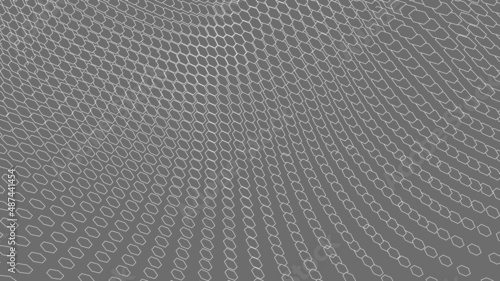 Wireframe landscape on white background. Abstract geometric vector technology background. 3d vector digital background.