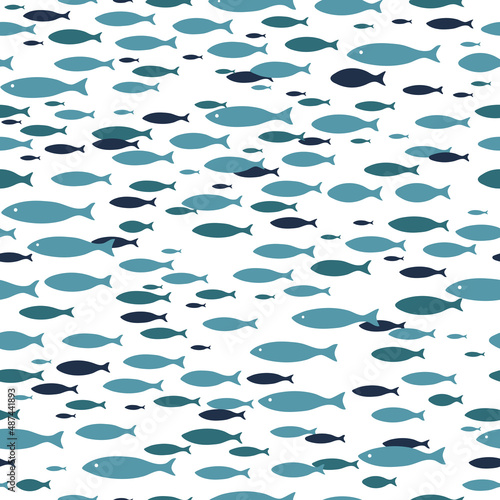 School of fish swims in the sea or ocean for background