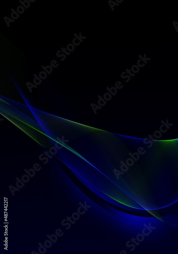 Abstract background waves. Black, green and blue abstract background for wallpaper oder business card