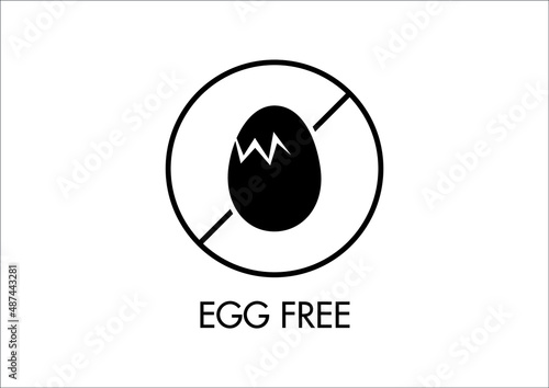 Sugar free icon. Vector symbol for eggs intolerance. Specially designed illustration for small size viewing. Black and white "free from" food label.