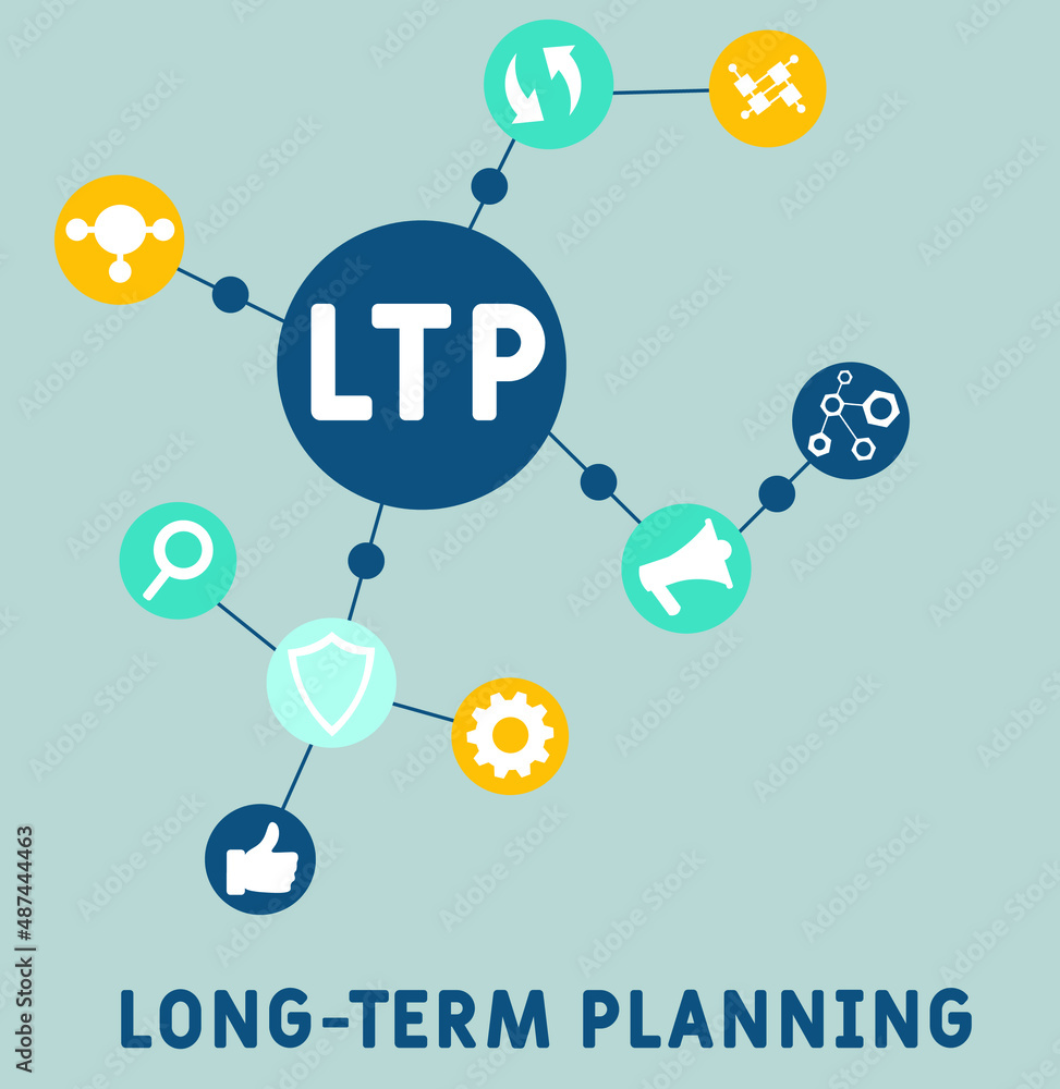 LTP - Long-Term Planning acronym. business concept background. vector illustration concept with keywords and icons. lettering illustration with icons for web banner, flyer, landing pag LTP - Long-Term Planning acronym. business concept background. vector illustration concept with keywords and icons. lettering illustration with icons for web banner, flyer, landing pag