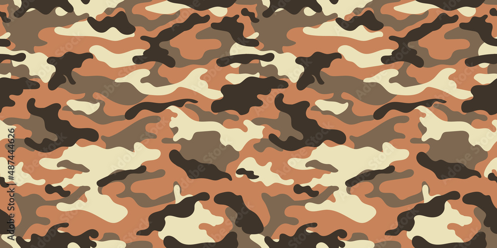 Vector camouflage pattern for clothing design. Trendy camouflage military pattern