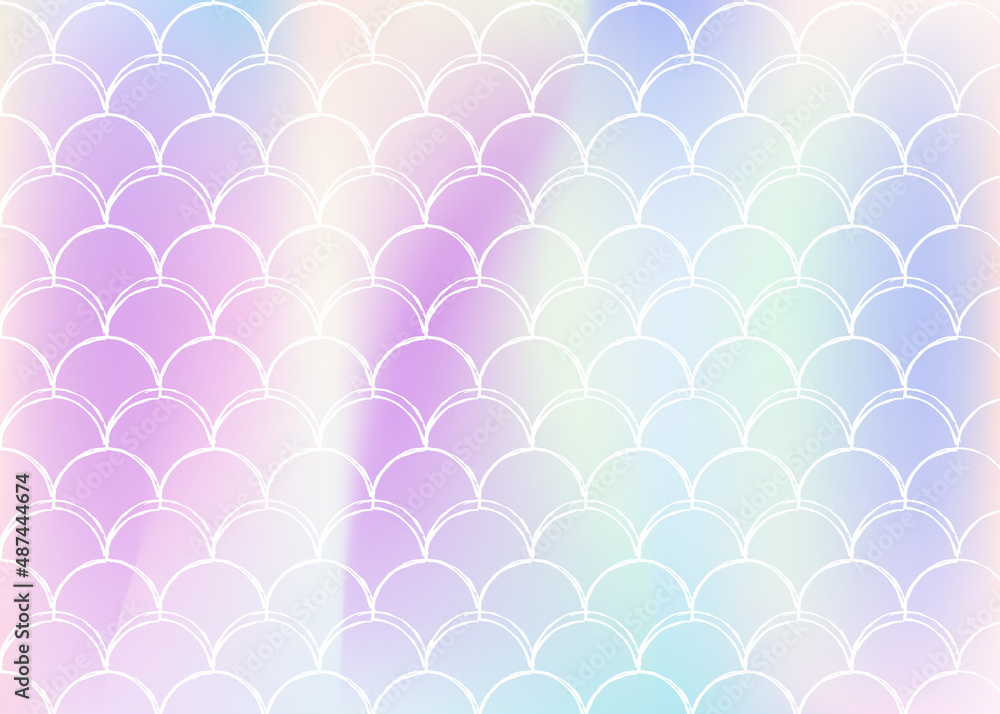Holographic scale background with gradient mermaid. Holographic scale background with gradient mermaid.