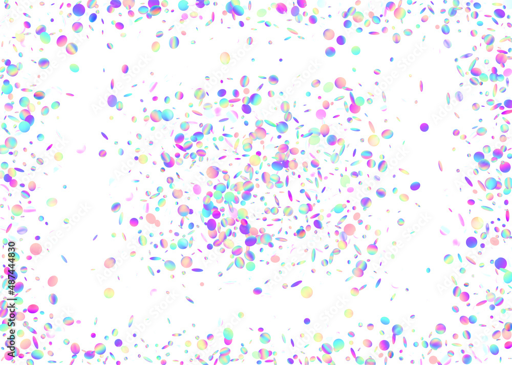 Fototapeta premium Falling Glitter. Digital Foil. Hologram Effect. Luxury Art. Violet Shiny Confetti. Carnival Sparkles. Laser Abstract Backdrop. Disco Banner. Blue Falling Glitter