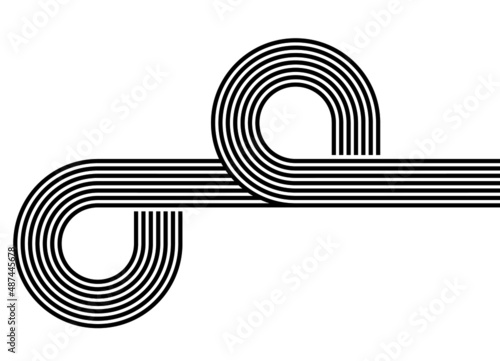 Abstract black and white pattern of black parallel lines on a white background in retro style.
Trendy vector background.