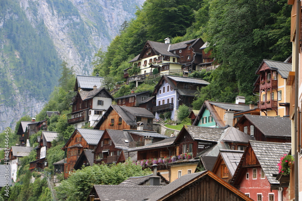 Hallstatt mountain village in the Alps, Salzkammergut, Austria