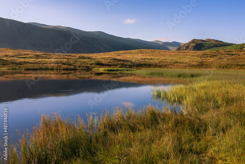 A peaceful early Summer's morning at Tewet Tarn and St John's-in-the-Vale, Lake District, Cumbria, UK