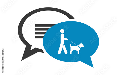 Logo chien en laisse.