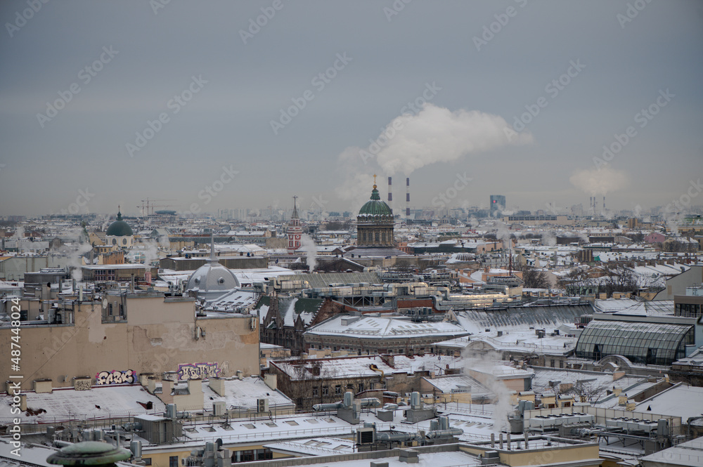 Roofs of Saint Petersburg in winter Roofs of Saint Petersburg in winter