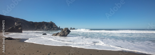 Beach at Ragged Point bay at Big Sur on the Cental Coast of California United States