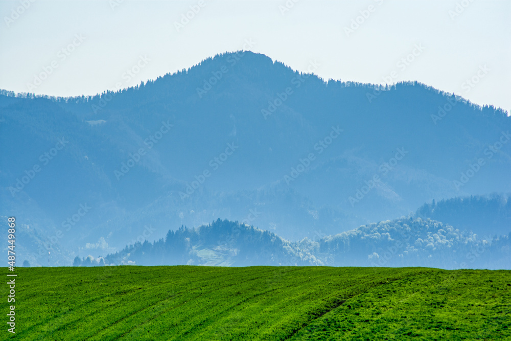 landscape with mountains and sky,  spring, Turiec, Slovakia, Europa