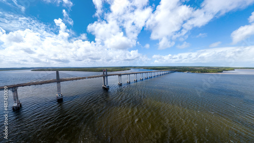 Imagem Aérea da Ponte Gilberto Amado sobre o rio Piauí ligando os municípios de Estância e Indiaroba, com 1.712 metros de extensão e 14,2 metros de largura photo