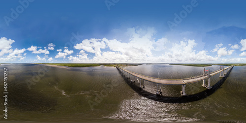 Imagem Aerea da Ponte Gilberto Amado sobre o rio Piauí ligando os municípios de Estância e Indiaroba, com 1.712 metros de extensão e 14,2 metros de largura photo