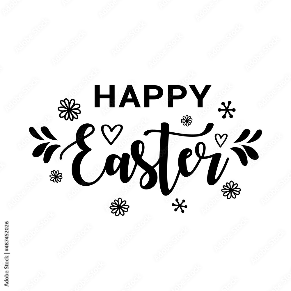 Happy Easter vector lettering design.