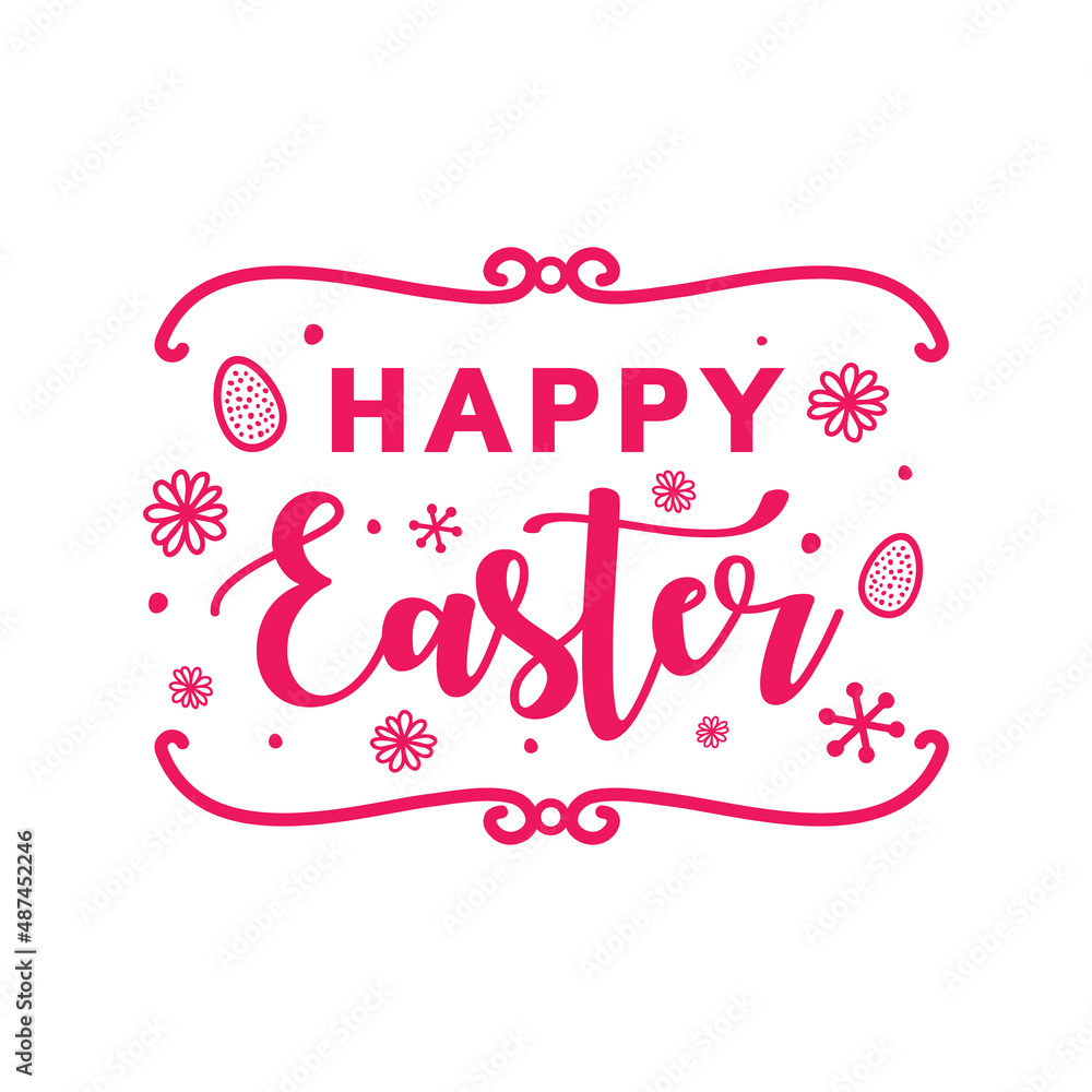  Easter vector lettering design.