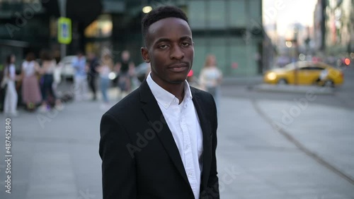 Wallpaper Mural Close-up portrait of a young black guy in suit Torontodigital.ca
