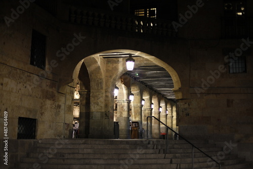 The medieval city of Salamanca (Spain) by night 