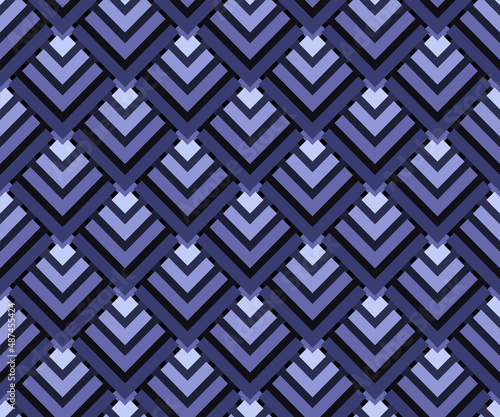 Seamless very peri geometric squares pattern. Art deco vector illustration. wallpaper, fabric, packaging paper, print