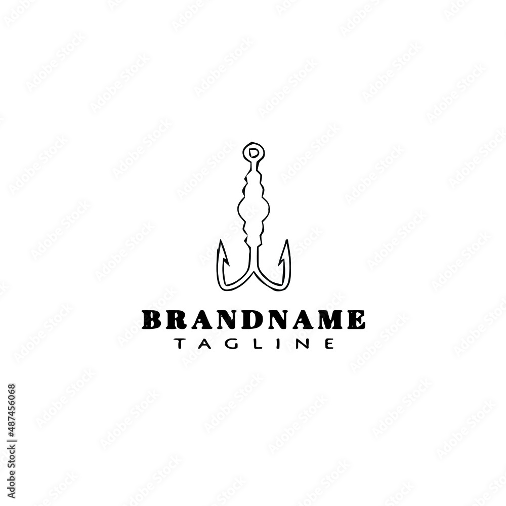 fishing hook logo cartoon design template icon black isolated vector illustration fishing hook logo cartoon design template icon black isolated vector illustration