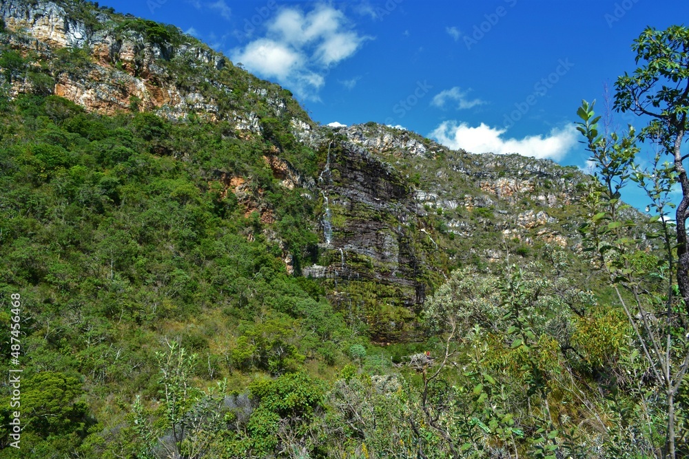 mountain landscape with blue sky