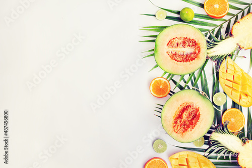 Fototapeta Naklejka Na Ścianę i Meble -  tropical food background with exotic juicy fruits