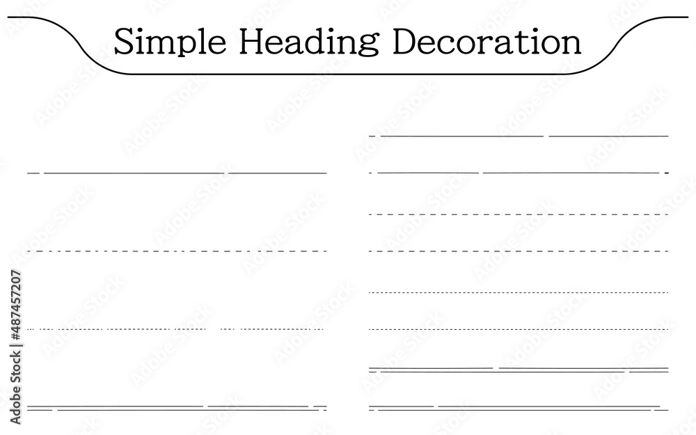 シンプルな手書き風の飾り罫 下線 点線 破線など Stock Vector Adobe Stock