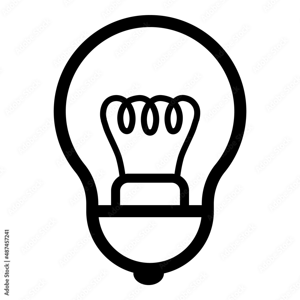 Lightbulb Flat Icon Isolated On White Background Lightbulb Flat Icon Isolated On White Background