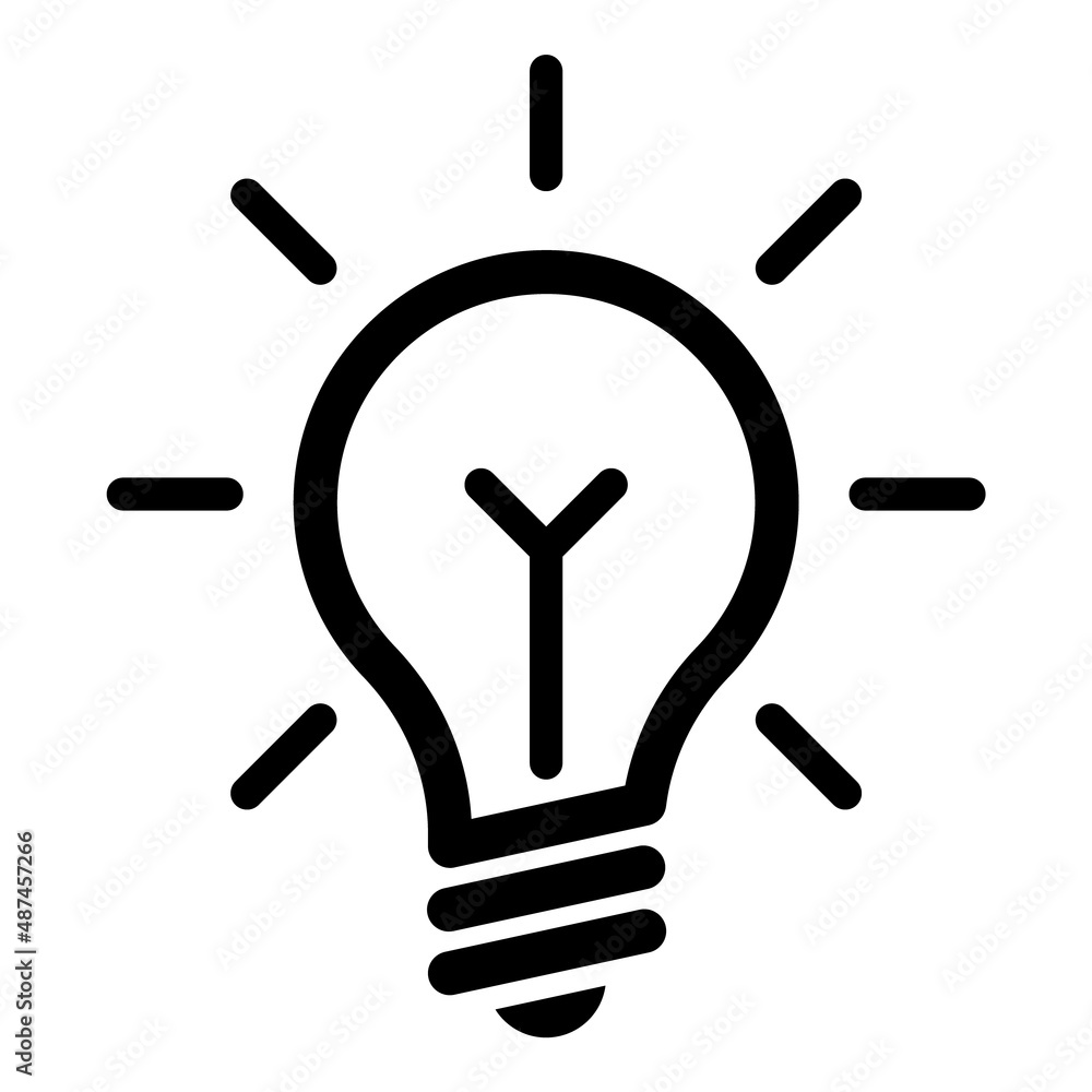 Lightbulb Flat Icon Isolated On White Background Lightbulb Flat Icon Isolated On White Background