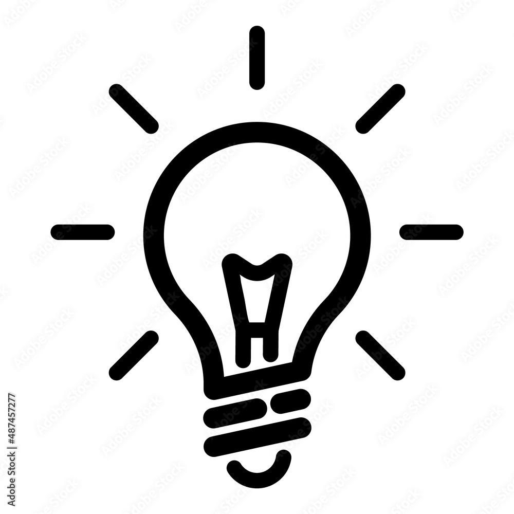 Lightbulb Flat Icon Isolated On White Background Lightbulb Flat Icon Isolated On White Background