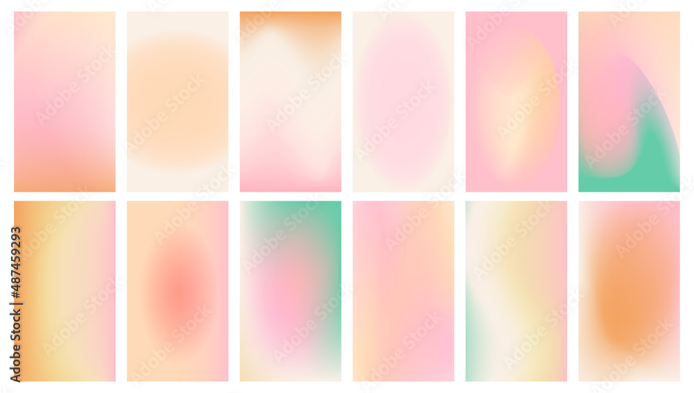 Social media backgrounds stories with abstract gradient design. Pink, blue, purple, violet fluid cover