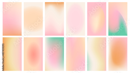 Social media backgrounds stories with abstract gradient design. Pink, blue, purple, violet fluid cover