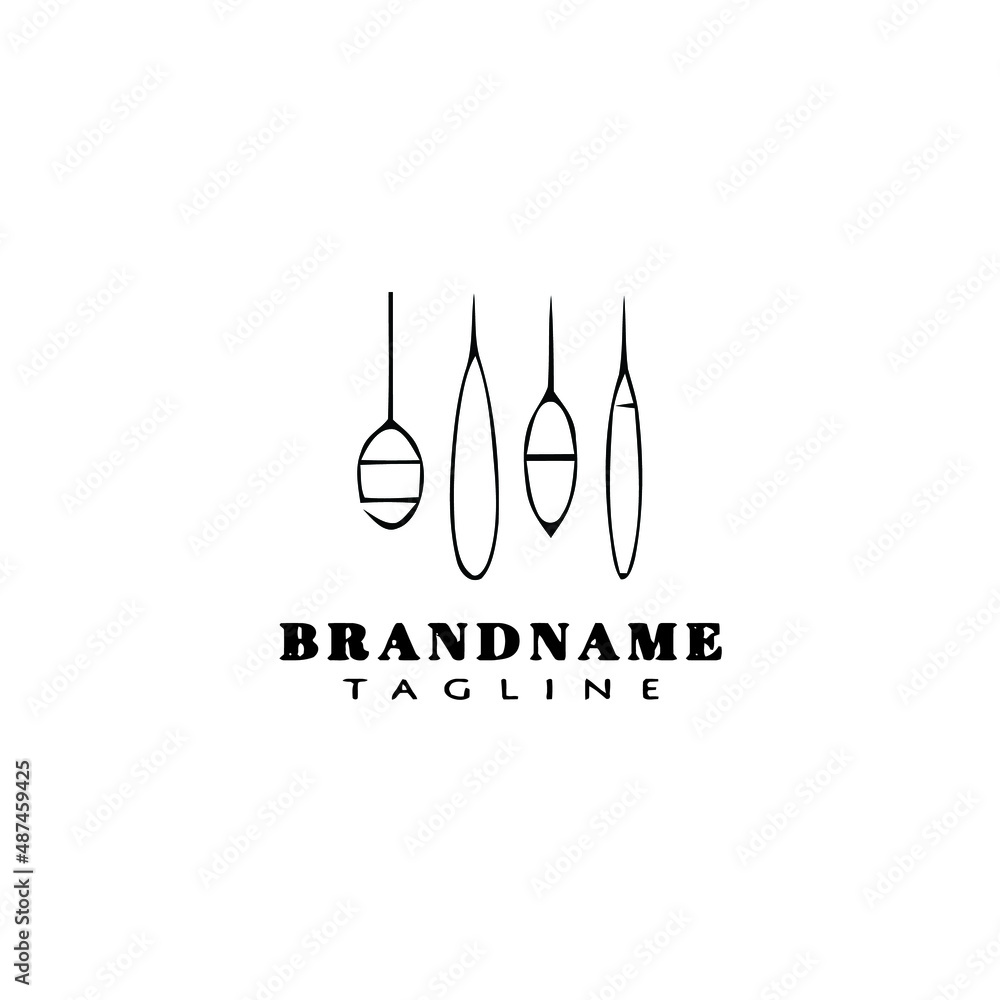 fishing float logo cartoon icon design template black isolated vector fishing float logo cartoon icon design template black isolated vector