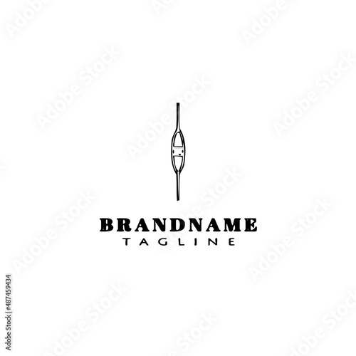 fishing float logo cartoon icon design template black isolated vector