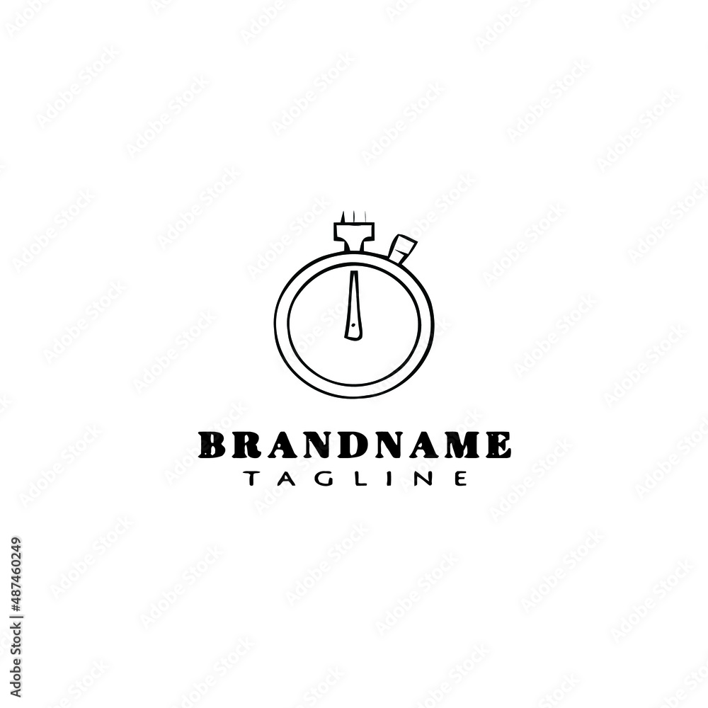 timer logo cartoon icon design template black isolated vector