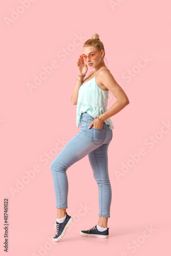 Fashionable young woman in ...