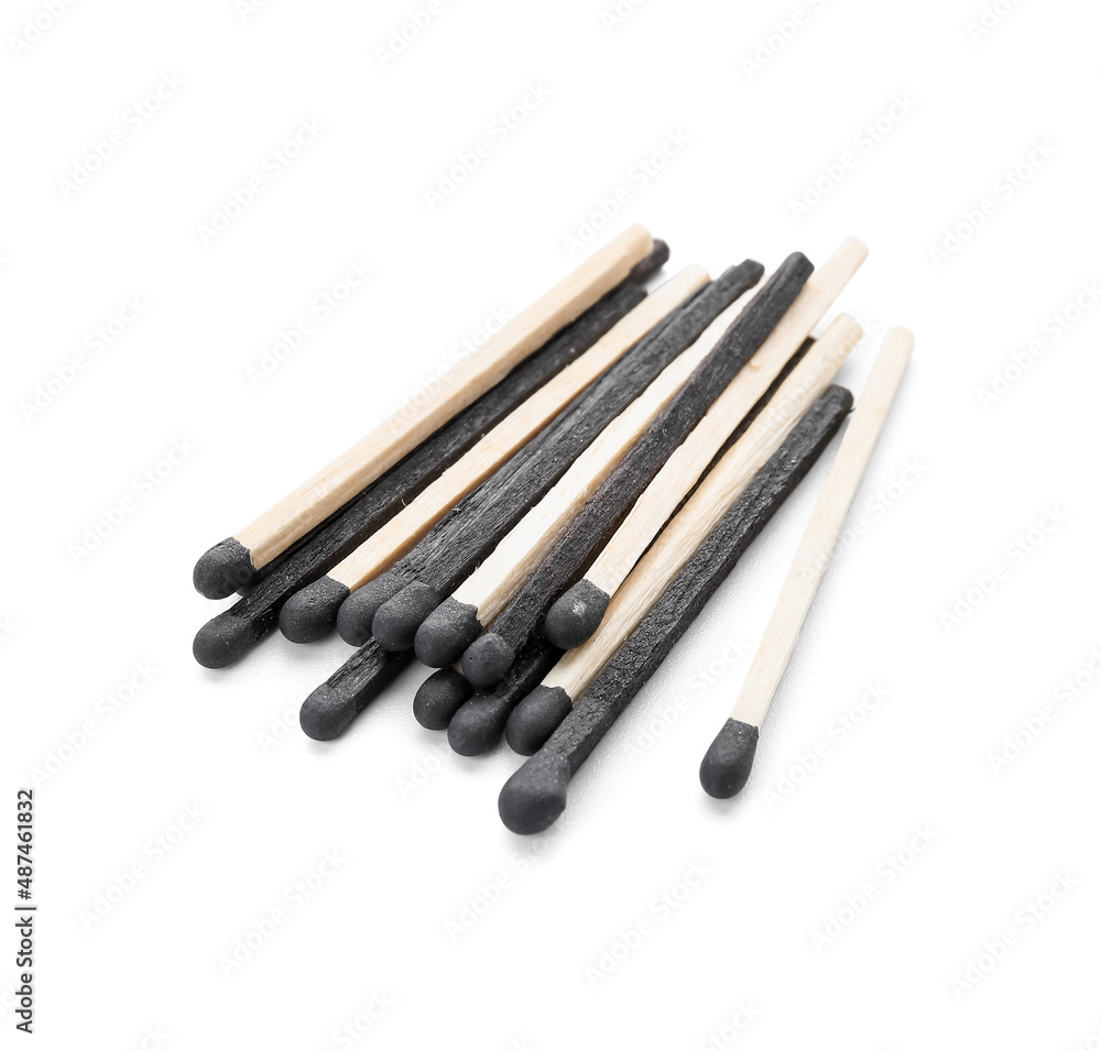 Different new matchsticks on white background Different new matchsticks on white background