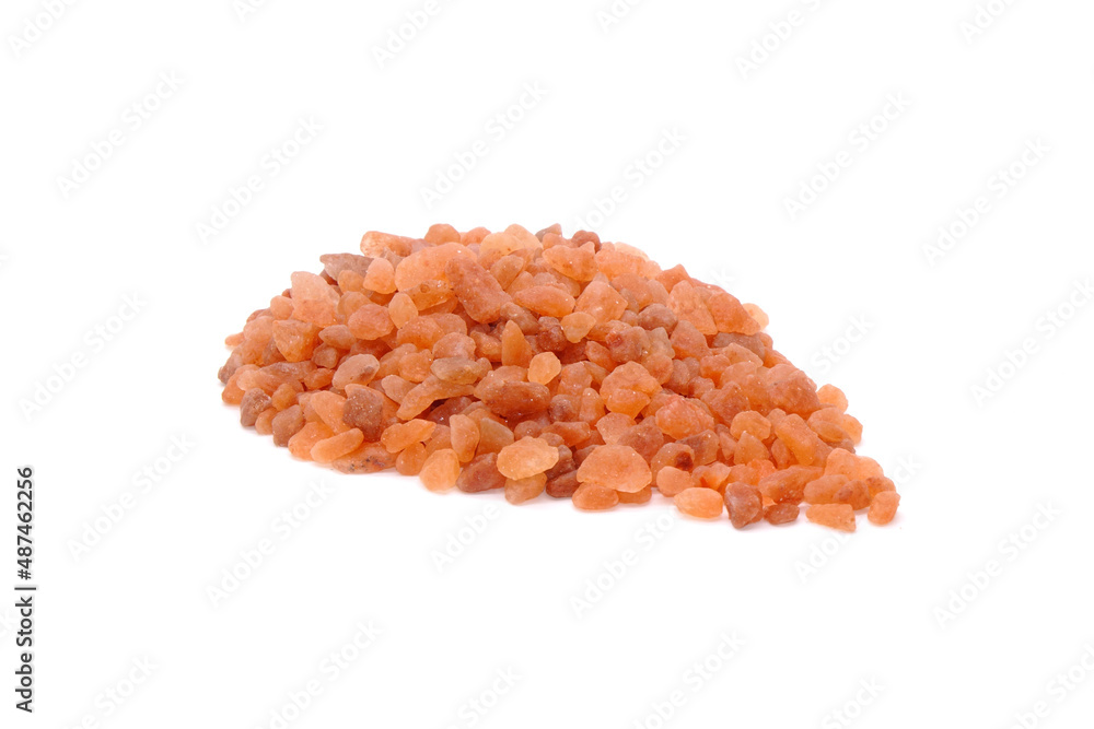 Pink Himalayan salt isolated on white background Pink Himalayan salt isolated on white background